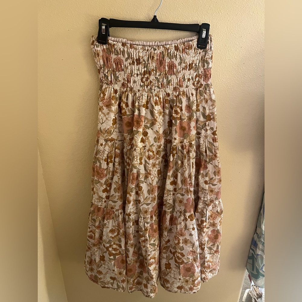 Tiered Floral Midi Skirt